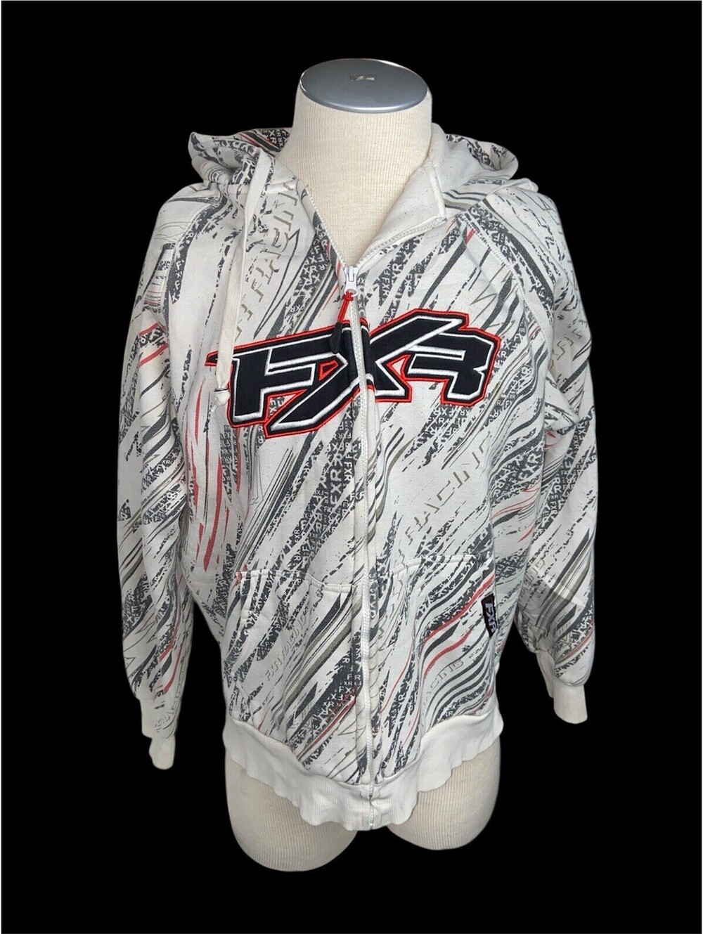 FXR Racing Hoodie Large Mens Full Zip pullover sweater